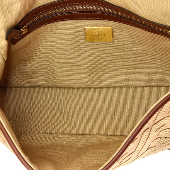 Fendi Medium Baguette NM Bag Zucca Embroidered Canvas - Picture 5 of 6